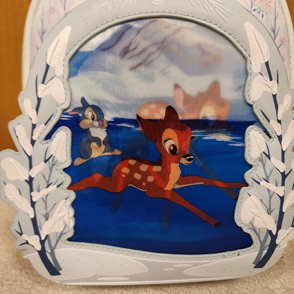 Loungefly Disney Bambi on Ice Lenticular Mini Backpack Flocked Funko Pop Set NEW - Picture 8 of 16
